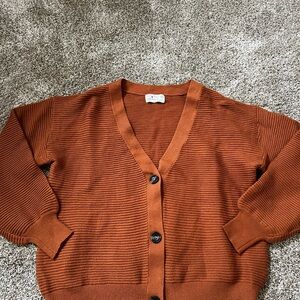 Poof! Burnt Orange Women's Cardigan